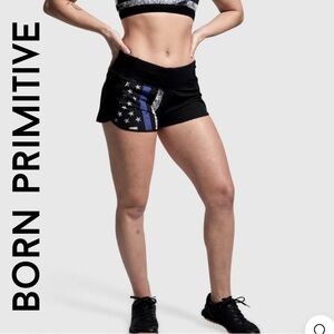 Born Primitive Black and Blue Athletic Shorts